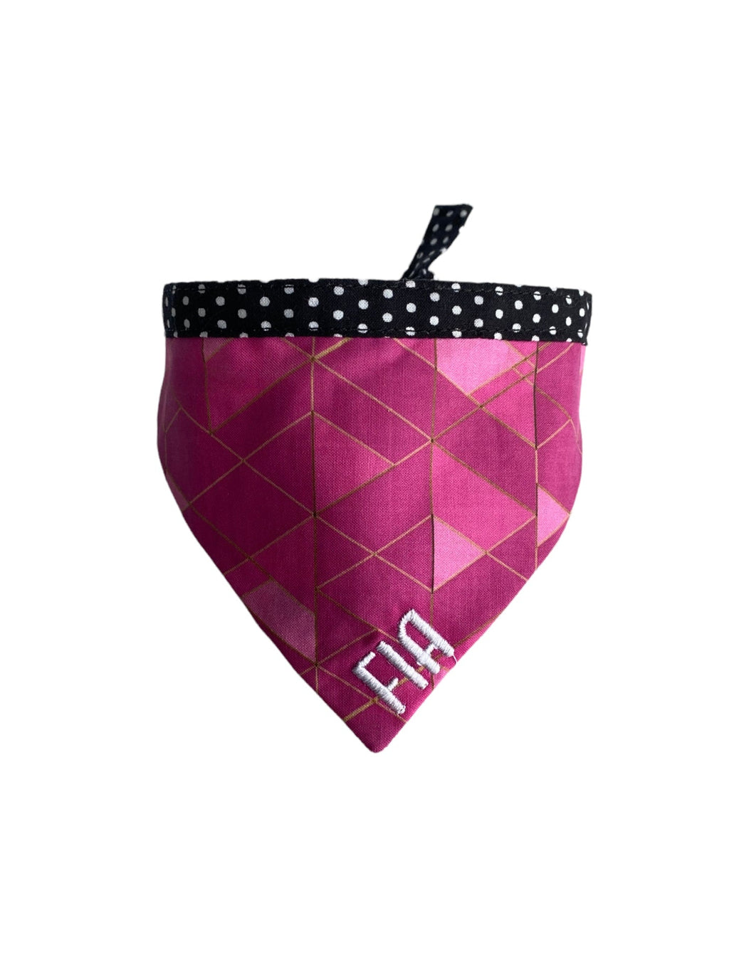 Personalized Double Sided Bandana | Smiley Daisy & Magenta Geo Bandana | Duke & Fox®
