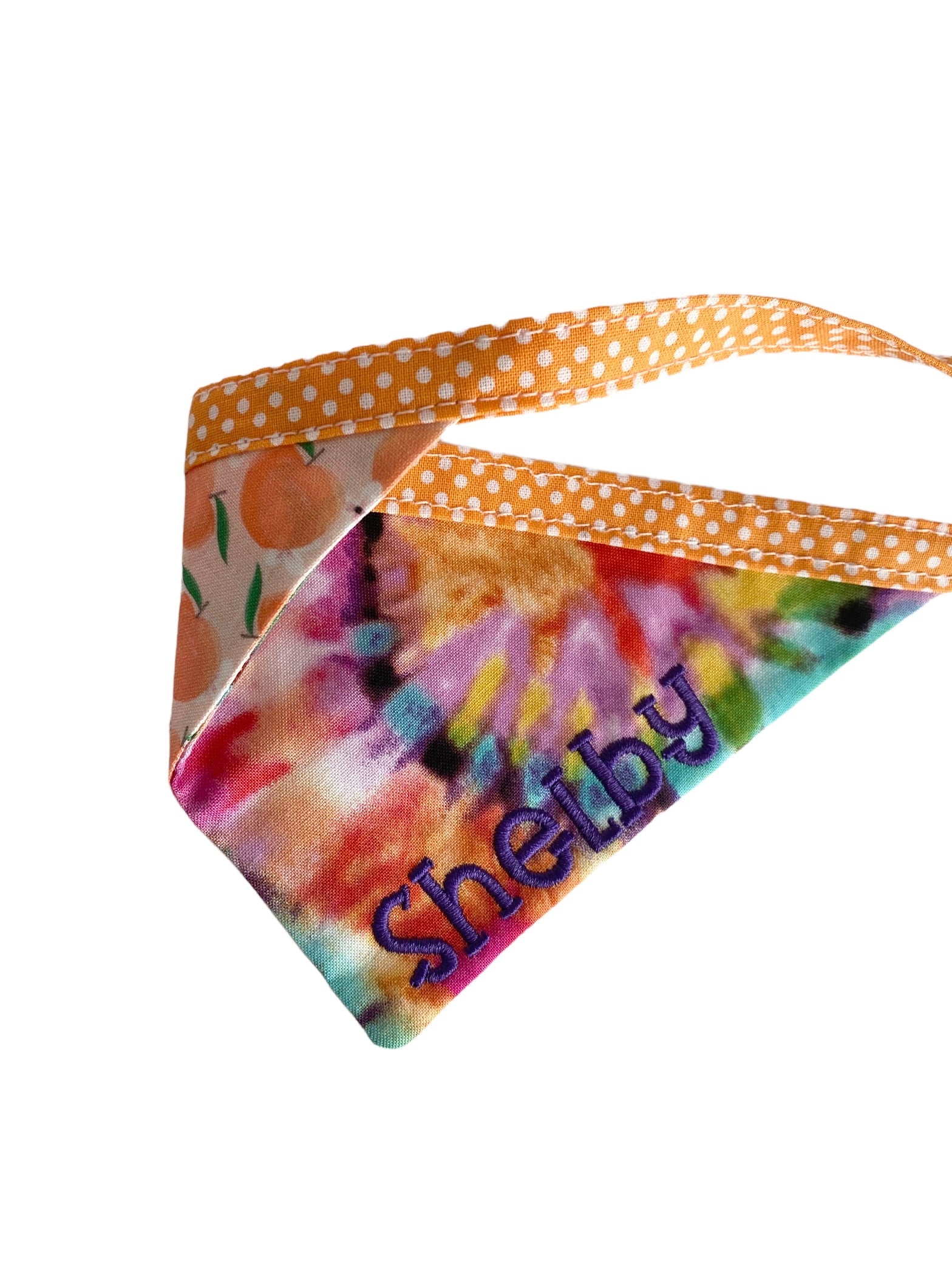 Personalized Double Sided Bandana | Tie Dye & Peaches Bandana | Duke & Fox®