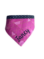 Personalized Double Sided Bandana | Daisy & Magenta Geo Bandana | Duke & Fox®