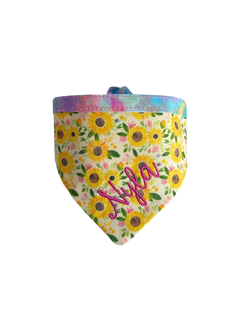 Personalized Double Sided Bandana | Sunflower & Abstract Bandana | Duke & Fox®