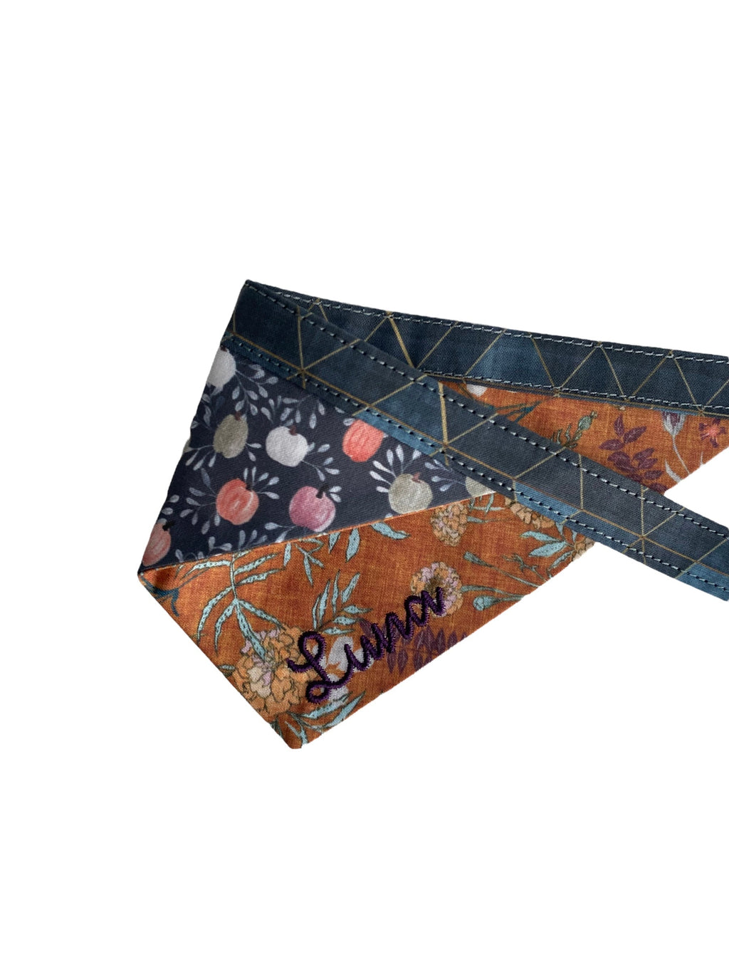 Personalized Double Sided Bandana | Pumpkin & Rustic Fall Floral Bandana | Duke & Fox®