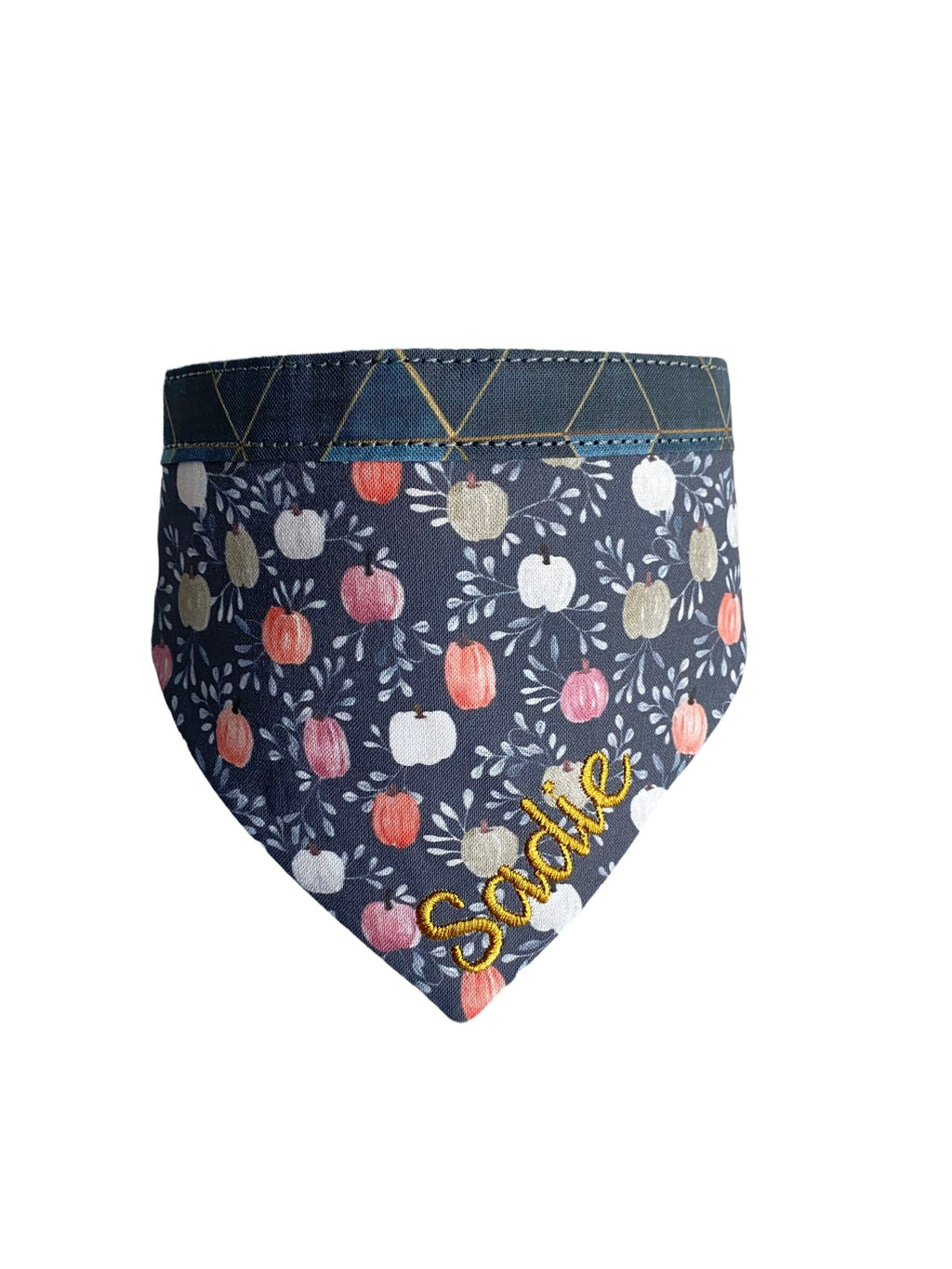 Personalized Double Sided Bandana | Rustic Floral & Pumpkin Bandana | Duke & Fox®