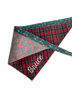 Personalized Double Sided Bandana | Tartan & Candy Cane Bandana | Duke & Fox®