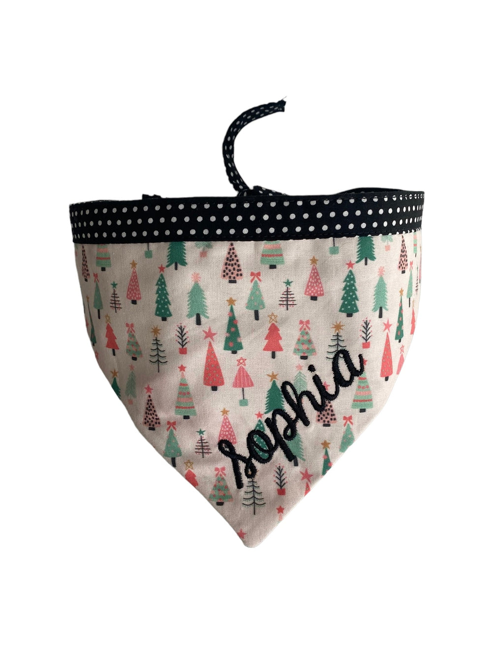 Personalized Double Sided Bandana | Pink Christmas & Reindeer Bandana | Duke & Fox®