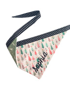 Personalized Double Sided Bandana | Pink Christmas & Reindeer Bandana | Duke & Fox®